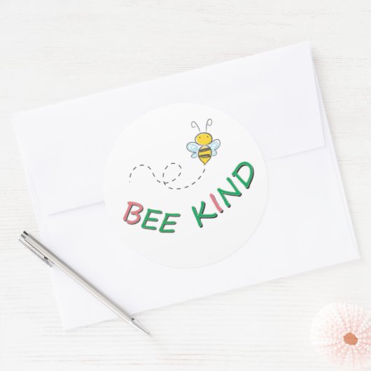 ビーの種類 – おもしろい引用文やる気を起こさせることわざとアート ラウンドシール (封筒)