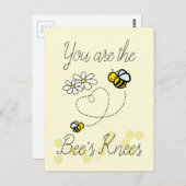 ビーの膝かわいいバンブルミツバチバレンタインのはがき ポストカード (正面/裏面)