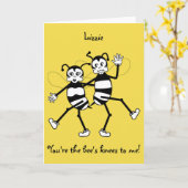 ビーの膝グリーティングカード カード (黄色い花)