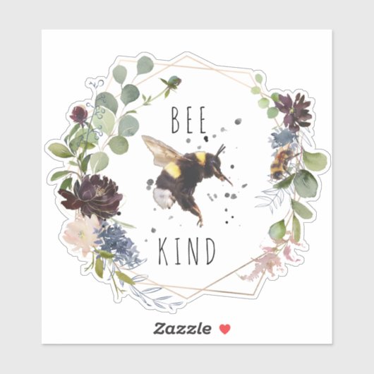 ビーの親切 |かわいいのまわりに水彩引用文 シール (シート)