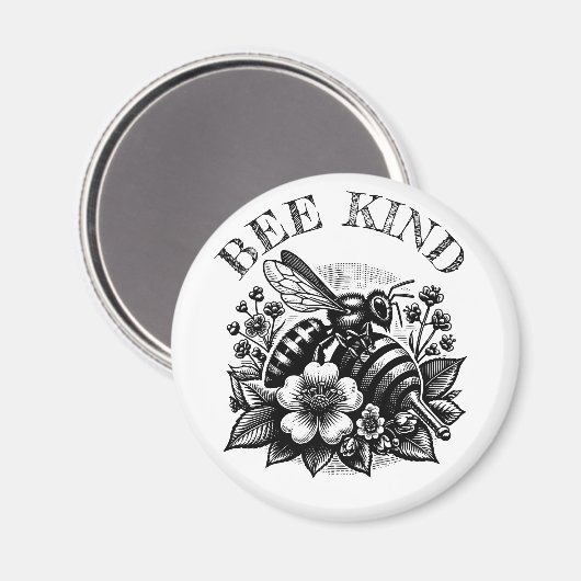 ビーの親切 | 'ヴィンテージと花の引用文 マグネット (正面/裏面)