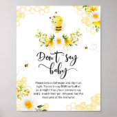 ビーはベビーの赤ちゃんシャワーゲームポスターと言わない ポスター (正面)