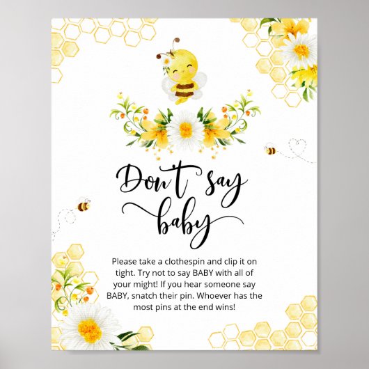 ビーはベビーの赤ちゃんシャワーゲームポスターと言わない ポスター (正面)