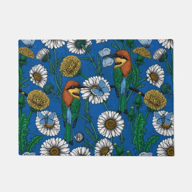 ビーは青で食べる ドアマット (正面)