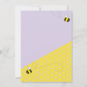 ビーは?パープルベビーシャワーパーティー招待状 招待状 (裏面)