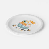 ビーをテーマにしたベビーシャワー紙プレート ペーパープレート (アングル)