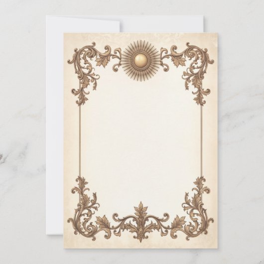 ビーをテーマにしたヴィンテージウェディング招待状サン&ホーン 招待状 (裏面)