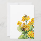 ビーをテーマにした庭パーティーと黄色い花 招待状 (裏面)