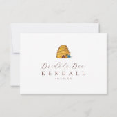 ビーをテーマにした花嫁メイドカード 招待状 (裏面)