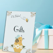 ビーをテーマにした赤ちゃんシャワー卓上看板 台座サイン