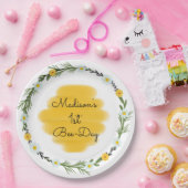 ビーをテーマにした1歳の誕生日パーティープレート|ビー·デイ ペーパープレート (パーティー)