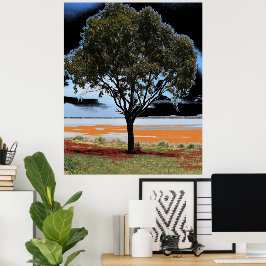 ビーアック湖ソロツリーポスター ポスター