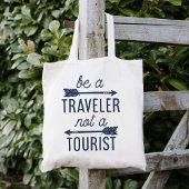 ビーアトラベラーノア観光客タイポグラフィ引用文 トートバッグ