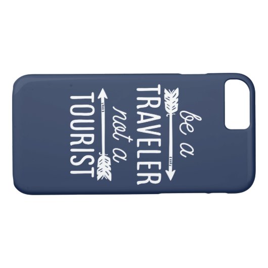 ビーアトラベラーノア観光客ネイビーブルー引用文 Case-Mate iPhoneケース (裏面(横))