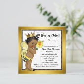 ビーアフリカンアメリカンガールベビーシャワー 招待状 (スタンド正面)