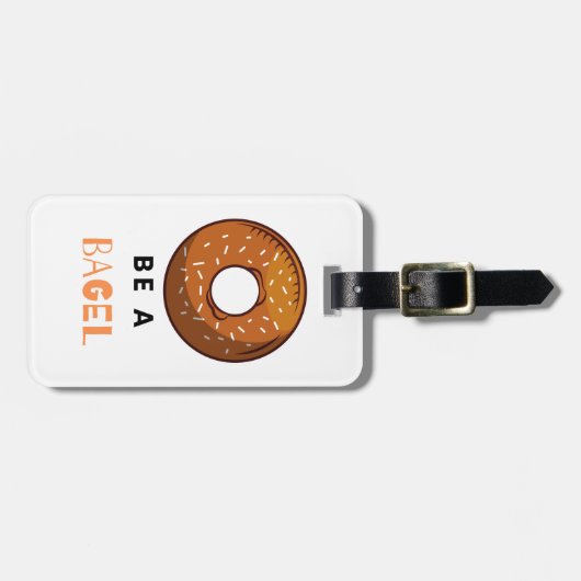 ビーアベーグルおもしろいグルフードプンベーゲルラバーデザイン ラゲッジタグ (正面横)