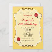 ビーアワーズゲストレッドローズエレガントイベントパーティー 招待状 (裏面)