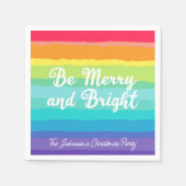 ビーアンドブメリーライトレインボーカスタムクリスマスパーティー スタンダードカクテルナプキン (正面)