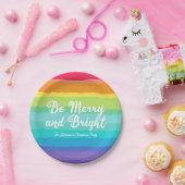 ビーアンドブメリーライトレインボーカスタムクリスマスパーティー ペーパープレート (パーティー)