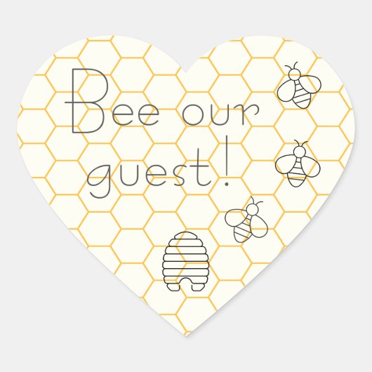 ビーアourゲストかわいい招待状シールパーティーシール ハートシール (正面)