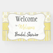 ビーイエローとグレーのジオメトリックバナー 横断幕 (横)