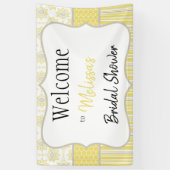 ビーイエローとグレーのジオメトリックバナー 横断幕 (縦)