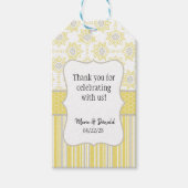 ビーイエローとグレーの幾何学的な好み ギフトタグ (正面)