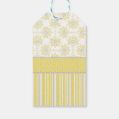 ビーイエローとグレーの幾何学的な好み ギフトタグ (裏面)