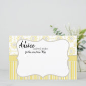 ビーイエローとグレーの幾何学的アドバイスカード (スタンド正面)