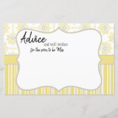 ビーイエローとグレーの幾何学的アドバイスカード (正面)