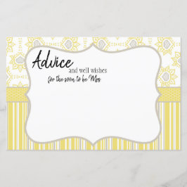 ビーイエローとグレーの幾何学的アドバイスカード