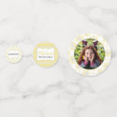 ビーイエローとグレーの幾何学的カスタム コンフェッティ (正面)