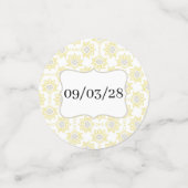 ビーイエローとグレーの幾何学的カスタム コンフェッティ (スモール正面)