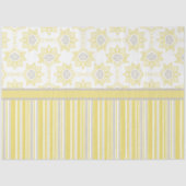 ビーイエローとグレーの幾何学的カスタム 薄葉紙 (正面)