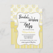 ビーイエローとグレーの幾何学的ブライダルシャワー (正面/裏面)