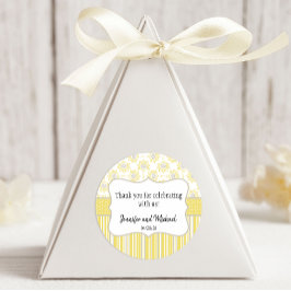 ビーイエローとグレーの幾何学的 ラウンドシール