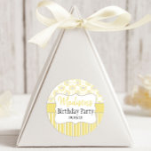 ビーイエローとグレーの幾何学的 ラウンドシール