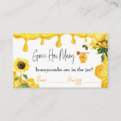 ビーイエローハニー推測いくつ赤ちゃんシャワーゲーム エンクロージャーカード (正面)