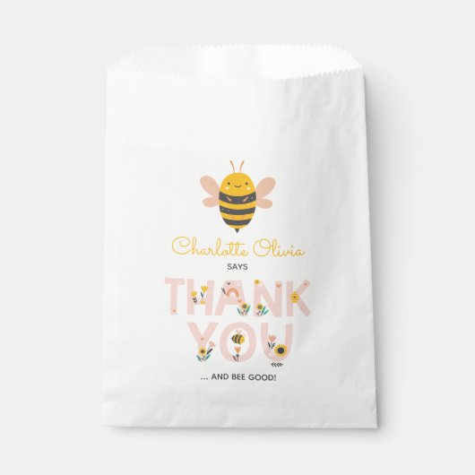 ビーイエロー&ピンクフローラワンベビー1歳 フェイバーバッグ (正面)