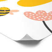 ビーイエロー&ピンクフローラワンベビー1歳 ポスター (角)