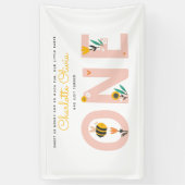 ビーイエロー&ピンクフローラワンベビー1歳 横断幕 (縦)