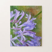 ビーインフライトでパープルリリー花アートパズル ジグソーパズル (縦)
