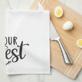 ビーウアゲストかわいらしシンプルブラック キッチンタオル (四つ折り)