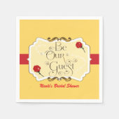 ビーウアゲストイエロー&レッドローズプリンセスパーティー スタンダードカクテルナプキン (正面)