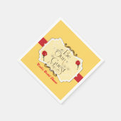 ビーウアゲストイエロー&レッドローズプリンセスパーティー スタンダードカクテルナプキン (角)