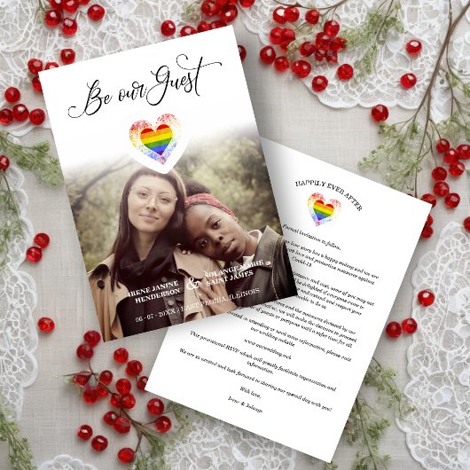 ビーウアゲストプライドレインボーハートレズビアンゲイ写真 セーブザデート