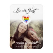 ビーウアゲストプライドレインボーハートレズビアンゲイ写真 マグネット (縦)