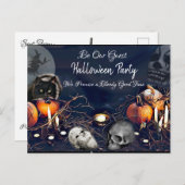 ビーウアゲスト不気味ハローウィンパーティ招待状 ポストカード (正面/裏面)