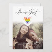 ビーウアーゲストプライドレインボーハートレズビアンゲイLGBT 招待状 (正面)