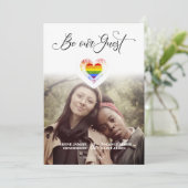 ビーウアーゲストプライドレインボーハートレズビアンゲイLGBT 招待状 (スタンド正面)